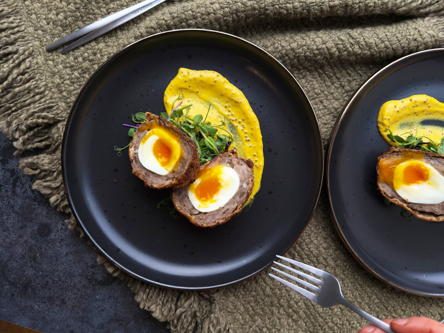 Hot cross bun scotch egg