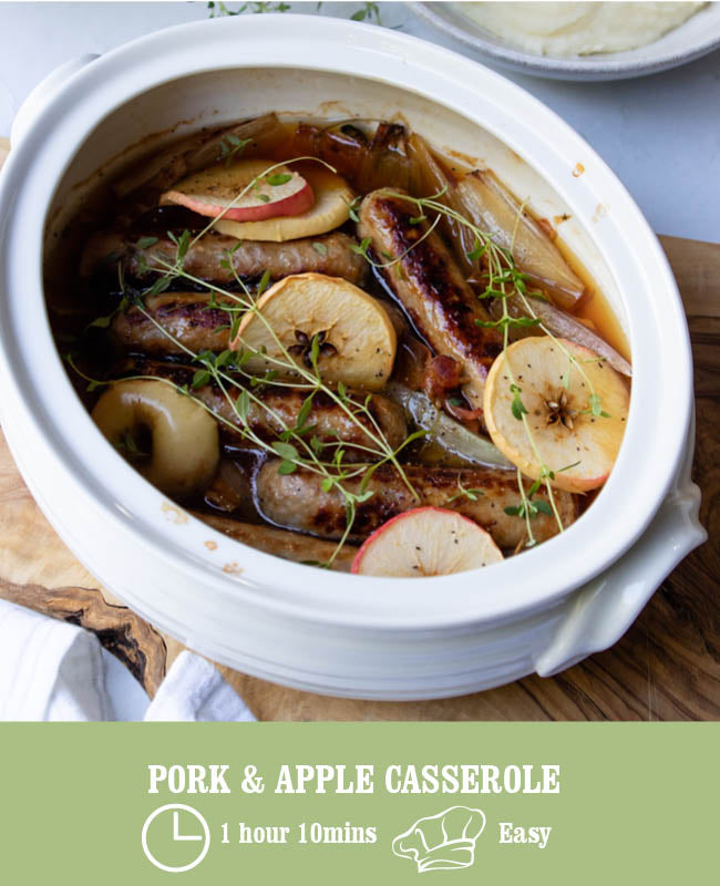 Pork & Apple Sausage Casserole – Heck Food Ltd