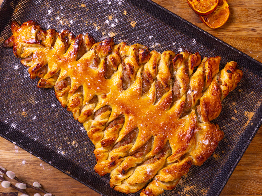 Pork and marmalade pastry tree