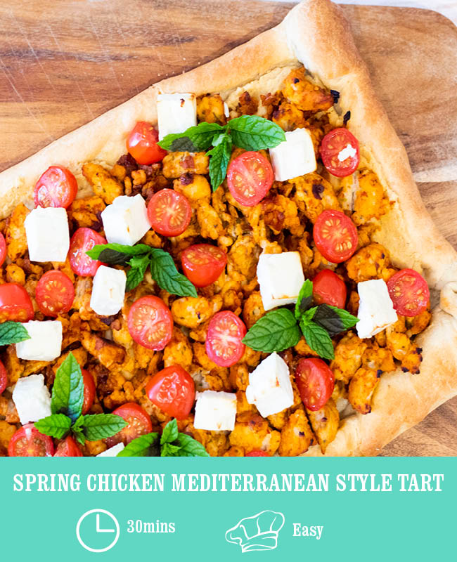 Spring Chicken Mediterranean Style Tart