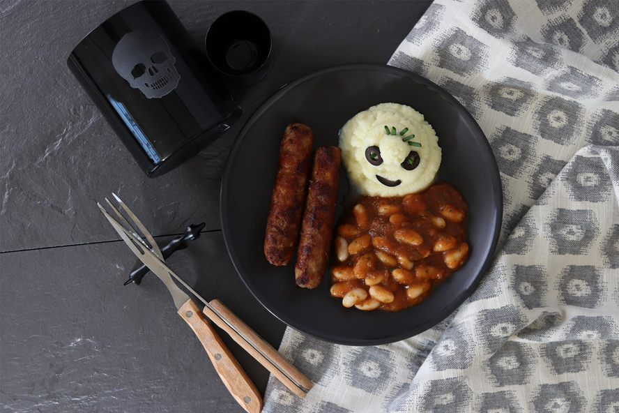 HECK Hallowiener Sausages with Monster Mash & Beans