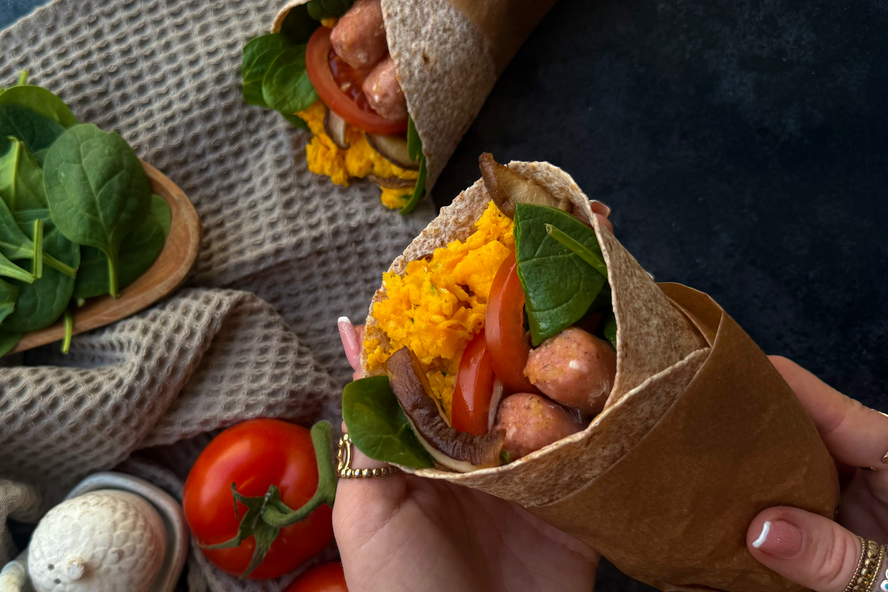 On the go Meat free breakfast wrap