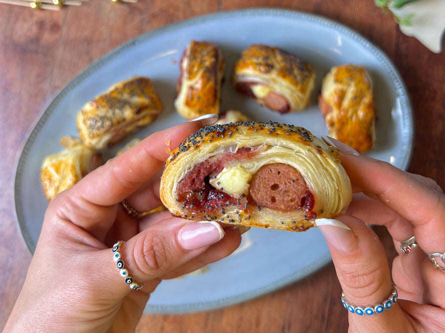 Meat-free, brie & cranberry sausage rolls