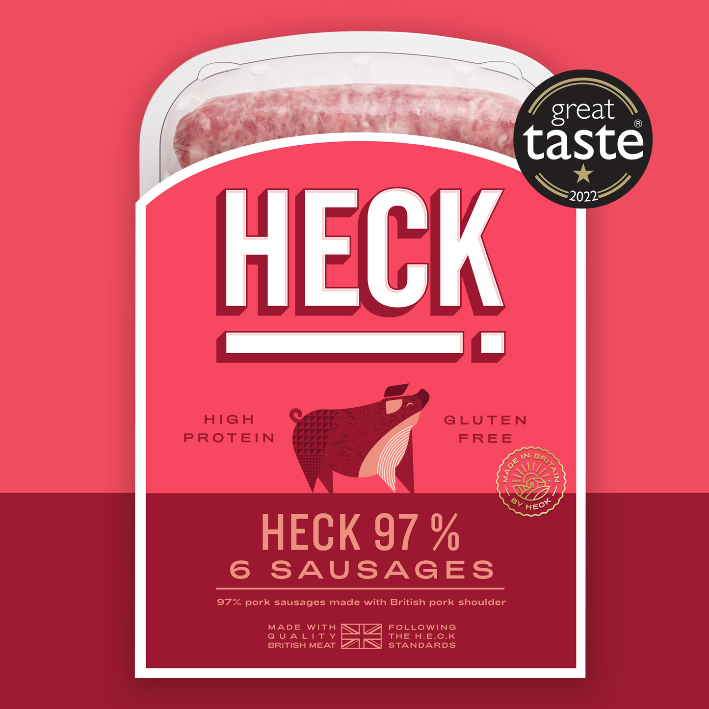 HECK! 97% Pork Sausages Great Taste Award