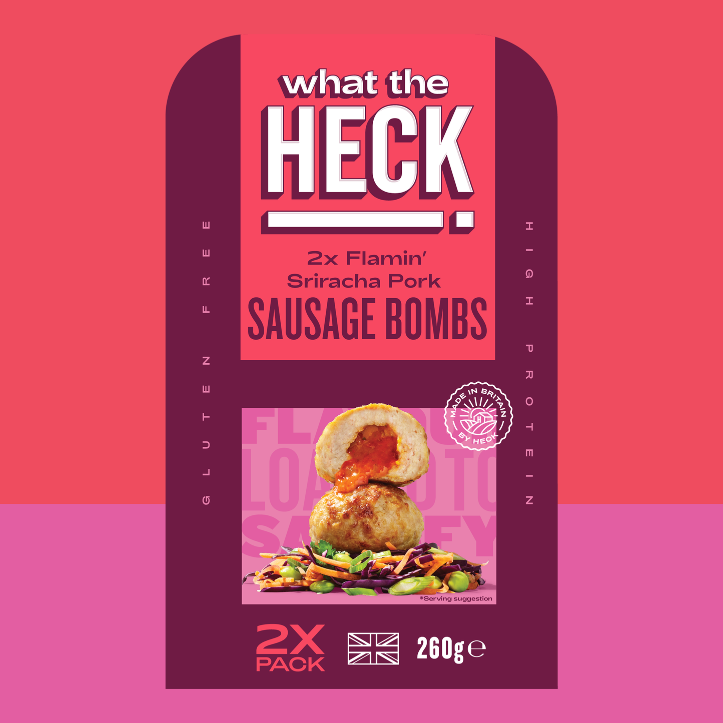 HECK! Flamin' Sriracha Pork Sausage Bombs